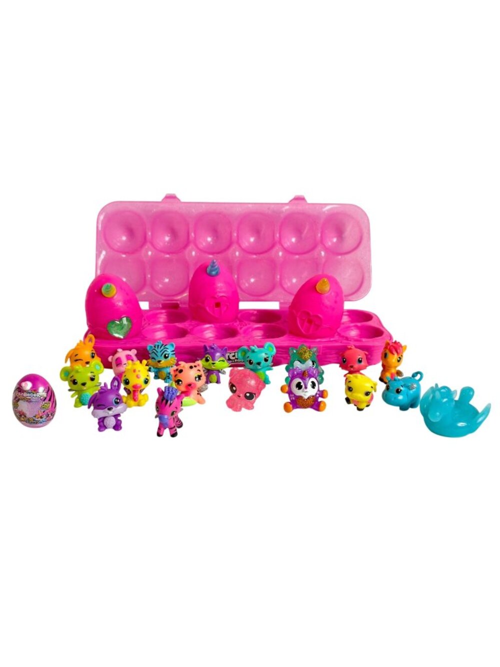 Hatchimals CollEGGtibles Pink Egg Carton Set With 18 Figures & Accessories Bundl